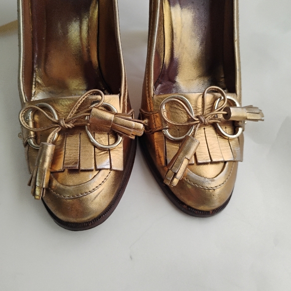Gucci metallic horsebit heels size 7B - Picture 2 of 16